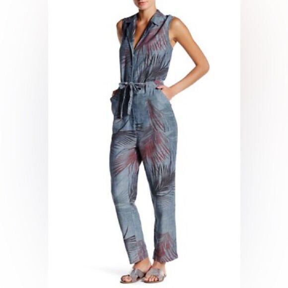 Level 99 Pants - Level 99 Anthropologie Brie Linen Blend Romper Jumpsuit Small